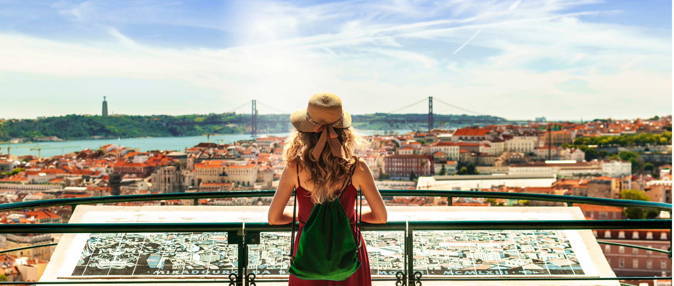 Looking out over Lisbon on a sunny day